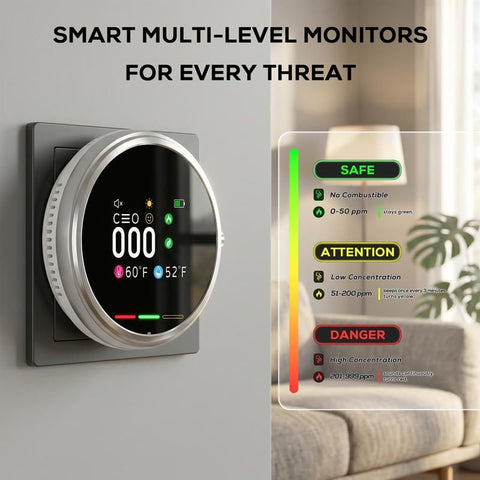 6-in-1 Portable Gas Detector and Environmental Monitor
