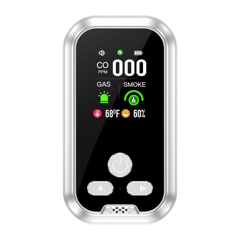 6-in-1 Natural Gas Detector with Temperature and Humidity Sensors