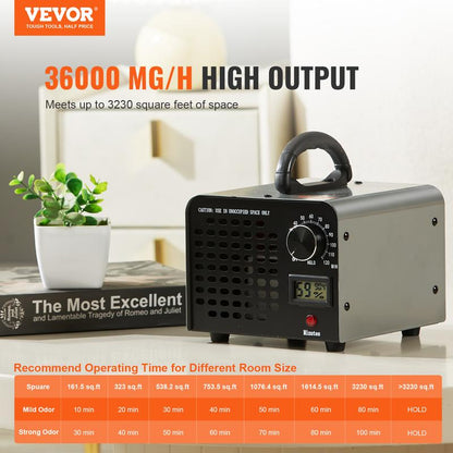 36000mg/h Ozone Generator for Odor Removal in Unoccupied Spaces