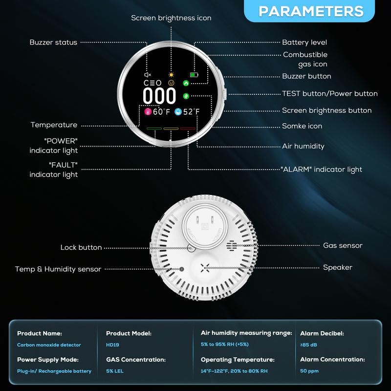 6-in-1 Portable Gas Detector and Environmental Monitor