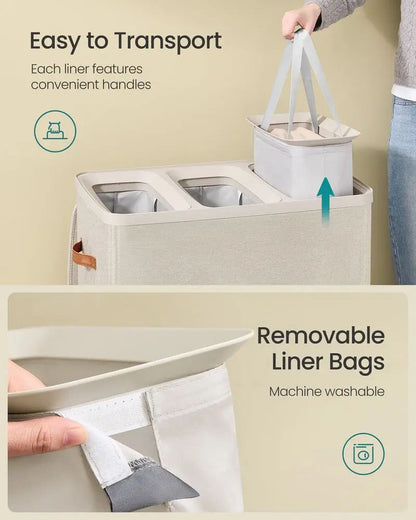 44.9-Gallon Polyester Modern Laundry Basket with Lid and Handles