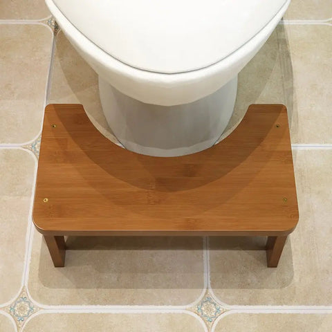 Bamboo Toilet Stool with Height Support Cushion