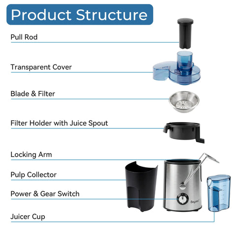 800W Centrifugal Juicer with 3