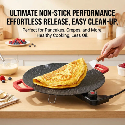 Portable Electric Korean BBQ Grill Griddle with Non-Stick Pan