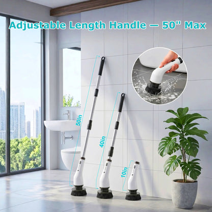 Wireless Electric Spin Scrubber with 9 Brush Heads and Extendable Handle