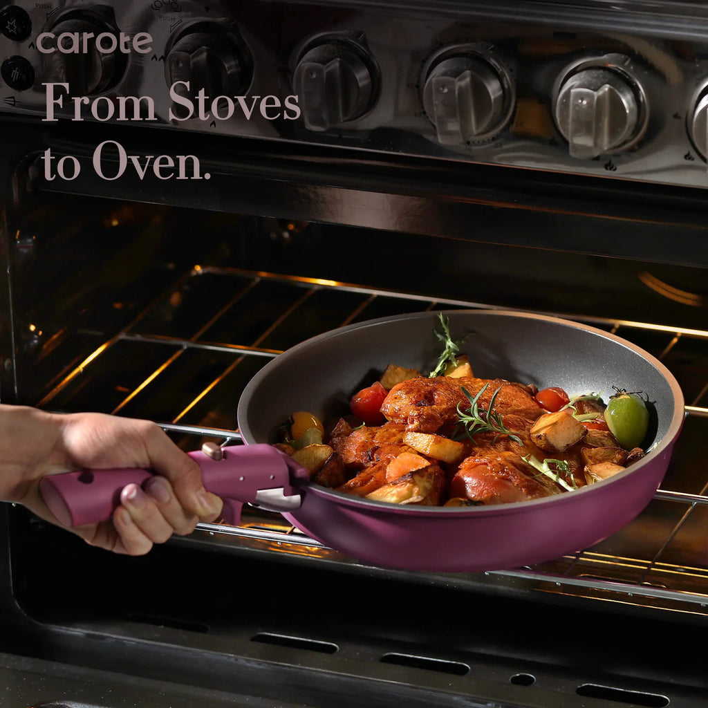 21-Piece Nonstick Cookware Set with Detachable Handles, Induction-Compatible, Dishwasher Safe, RV-Ready