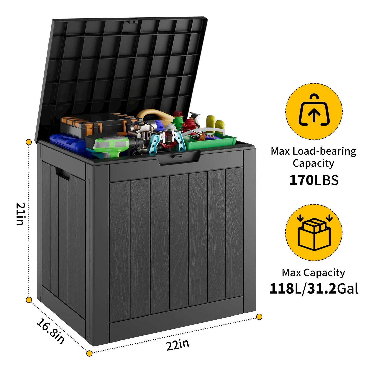 31-Gallon Waterproof Outdoor Storage Box