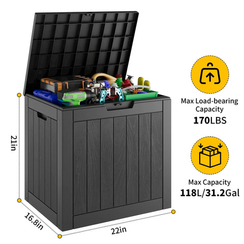 31-Gallon Waterproof Outdoor Storage Box