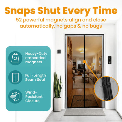Magnetic Screen Door for Standard Doorways 38 x 82 in