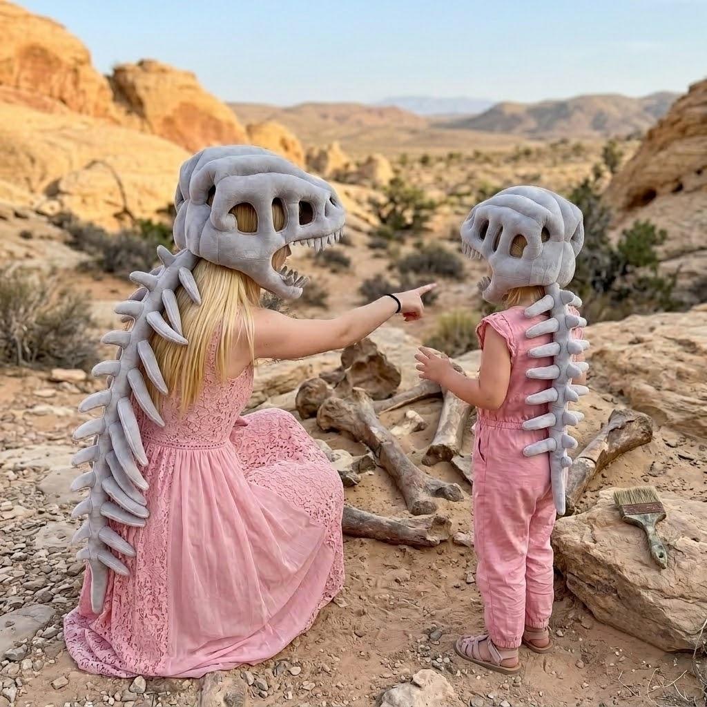 Dinosaur Bone Plush Cosplay Hat | Halloween Party Headgear