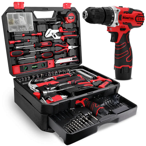 276-Piece Tool Set with 12V Cordless Drill & Storage Case