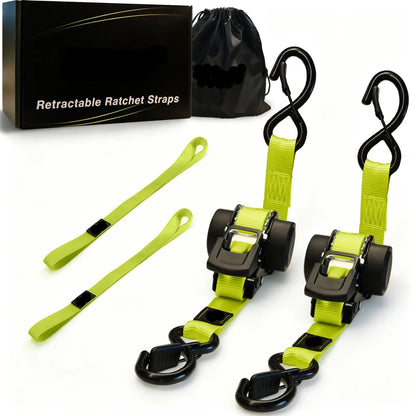 1 in x 11 ft Ratchet Tie-Down Straps | 1500 lb Break Strength Cargo Straps for Appliances, Lawn Equipment, Motorcycle | Green