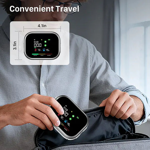 6-in-1 Portable Detector with Natural Gas & Temperature Humidity Sensors | HD16