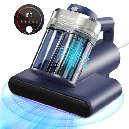 Mattress Vacuum Cleaner | 16kPa Suction UV-C Dust Mite Eliminator with Hot Air Sterilization, HEPA Filter, LED Display | MV-BLUE