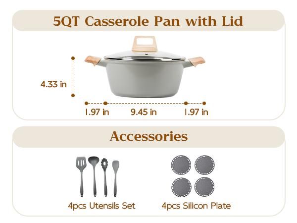16-Piece Non-Toxic PFAS-Free Ceramic Cookware Set