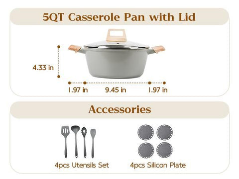 16-Piece Non-Toxic PFAS-Free Ceramic Cookware Set