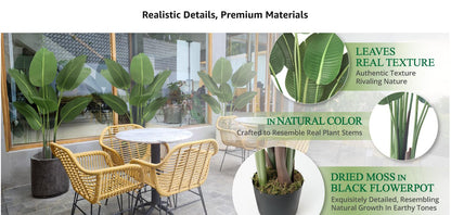 5-Foot Artificial Bird of Paradise Plant with Decorative Pot