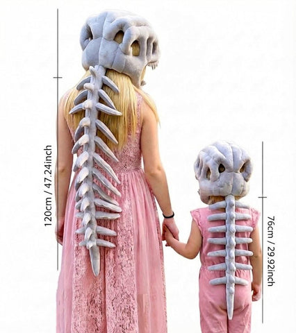 Dinosaur Bone Plush Cosplay Hat | Halloween Party Headgear