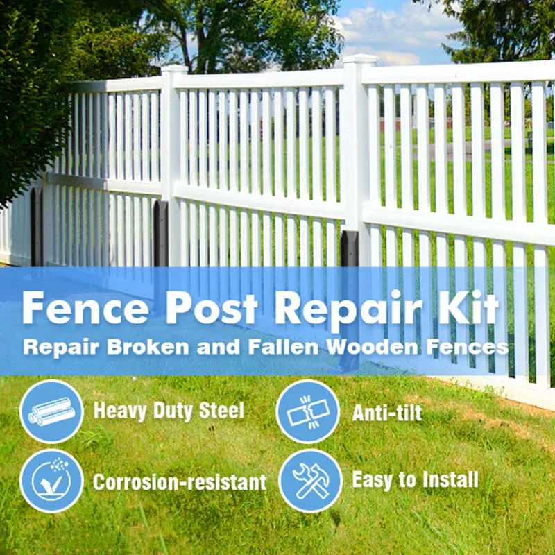 Reinforced Fence Post Repair Kit with Additional Screws and Tools