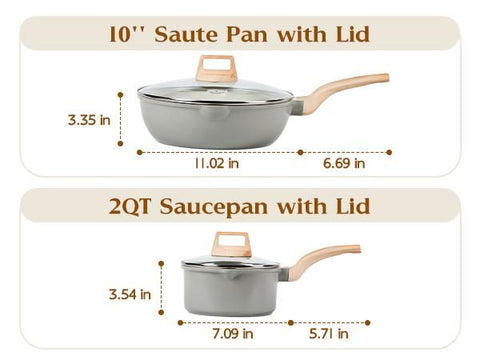16-Piece Non-Toxic PFAS-Free Ceramic Cookware Set