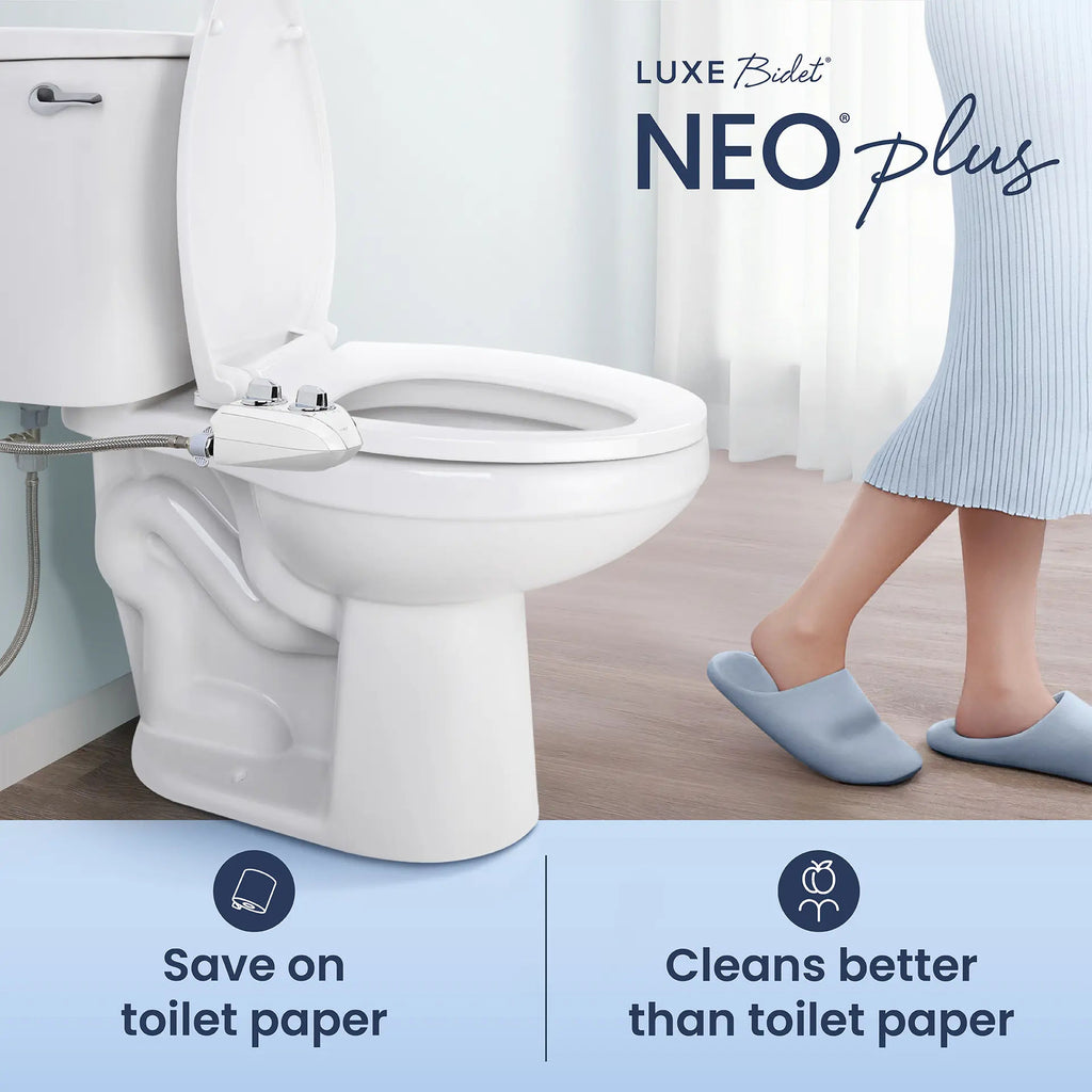 Dual Nozzle Bidet Toilet Seat Attachment | Rear & Feminine Wash, 360° Self-Clean | NEO 185 Plus