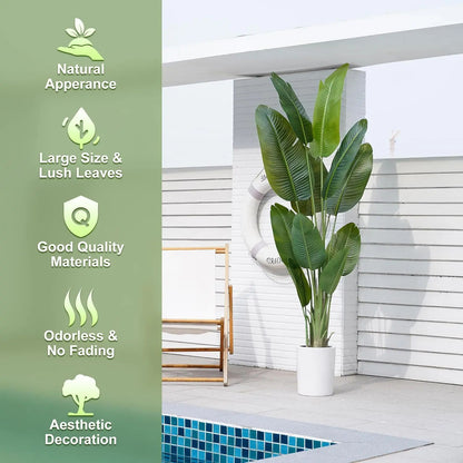5-Foot Artificial Bird of Paradise Plant with Decorative Pot