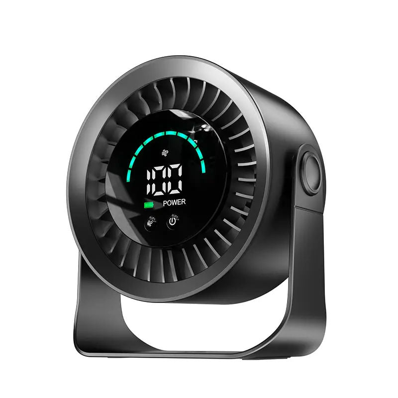 Rechargeable USB Desk Fan with 100 Speeds, 360° Rotation, Wall Mount, LED Display