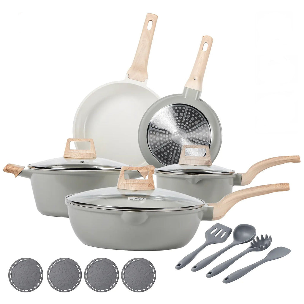 16-Piece Non-Toxic PFAS-Free Ceramic Cookware Set