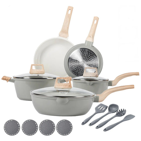 16-Piece Non-Toxic PFAS-Free Ceramic Cookware Set