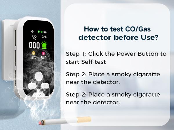 6-in-1 Portable Natural Gas, Temperature & Humidity Detector