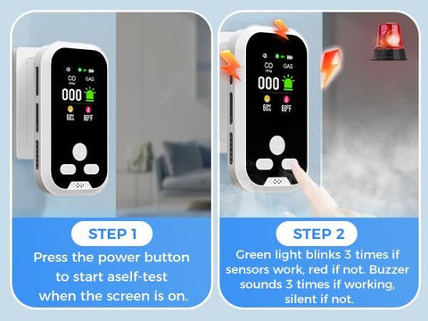 6-in-1 Portable Natural Gas, Temperature & Humidity Detector