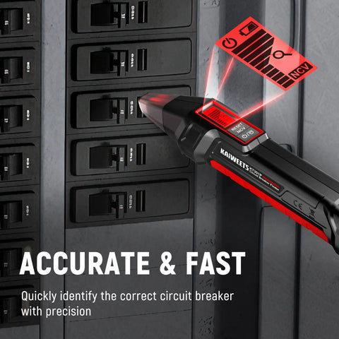 AC Circuit Breaker Finder Tool with Alert LCD Display | 2-Piece Set Electric Tester and Voltage Tester with Transmitter and Receiver, NCV Function & Flashlight, Non-Contact Cable Tester and Integrated GFCI Outlet Tester, Tool Kit