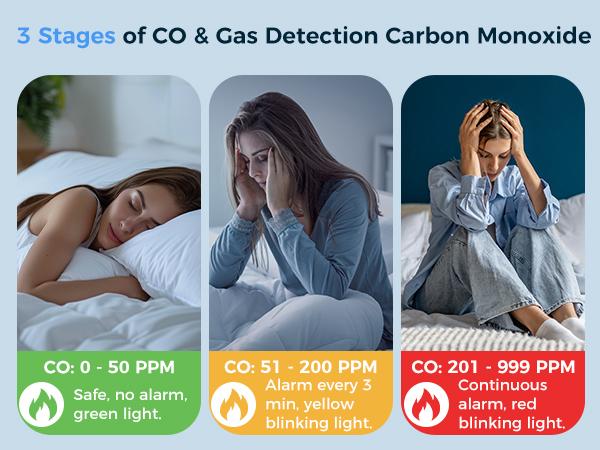 6-in-1 Portable Natural Gas, Temperature & Humidity Detector
