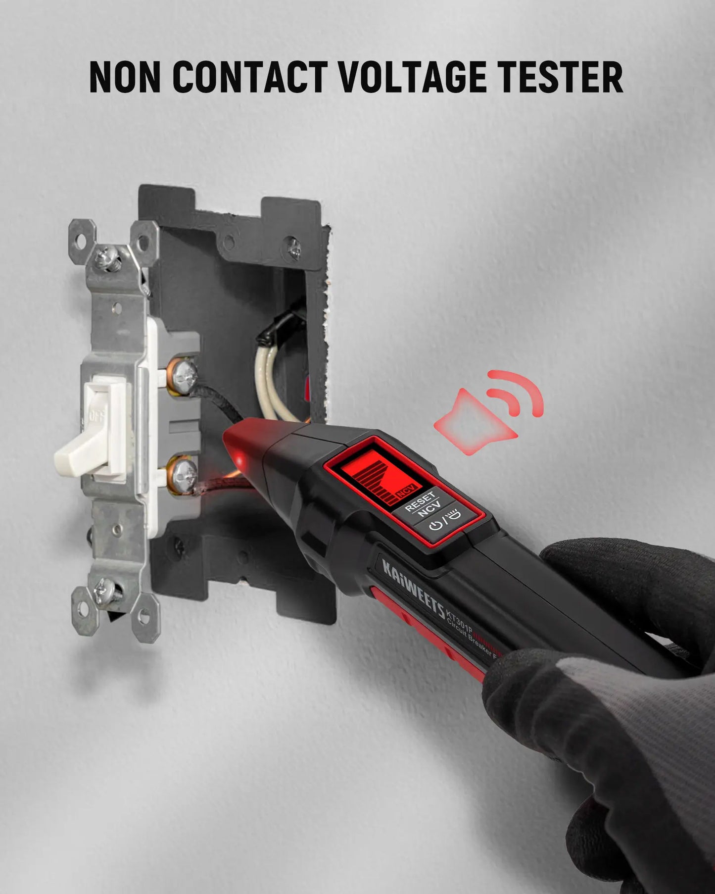 AC Circuit Breaker Finder Tool with Alert LCD Display | 2-Piece Set Electric Tester and Voltage Tester with Transmitter and Receiver, NCV Function & Flashlight, Non-Contact Cable Tester and Integrated GFCI Outlet Tester, Tool Kit