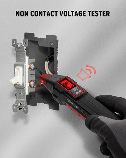 AC Circuit Breaker Finder Tool with Alert LCD Display | 2-Piece Set Electric Tester and Voltage Tester with Transmitter and Receiver, NCV Function & Flashlight, Non-Contact Cable Tester and Integrated GFCI Outlet Tester, Tool Kit