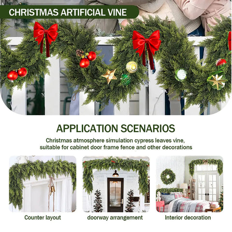 2-Piece 6 ft Artificial Cedar Garland Set | Real Touch Winter Greenery