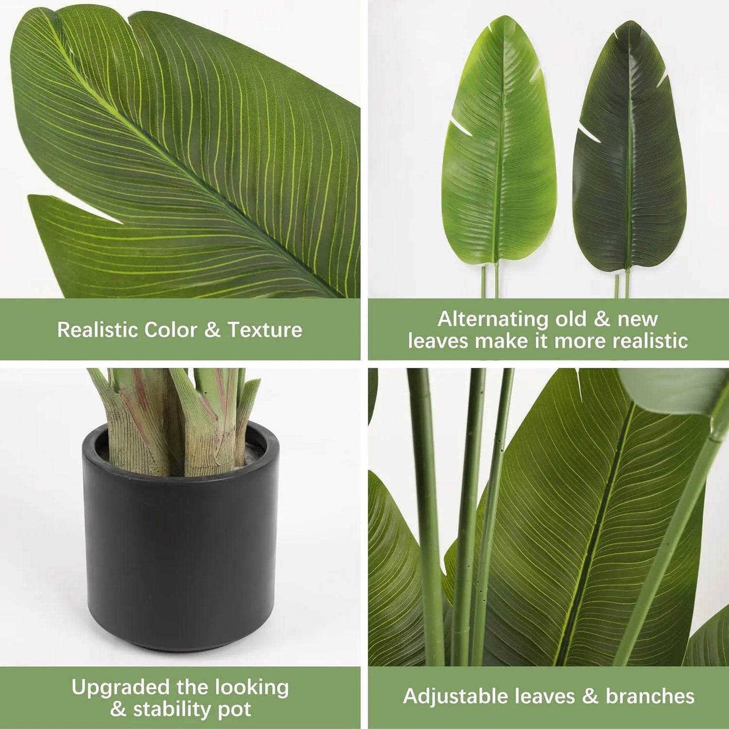 5-Foot Artificial Bird of Paradise Plant with Decorative Pot