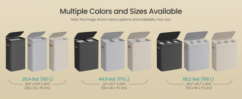 44.9-Gallon Polyester Modern Laundry Basket with Lid and Handles