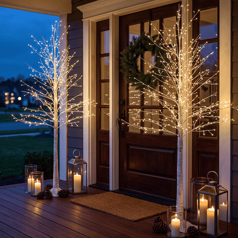 6 ft Lighted Birch Tree with 544 Warm White LED Lights | Indoor Decorative Twig Tree for Home, Christmas Holiday Decor
