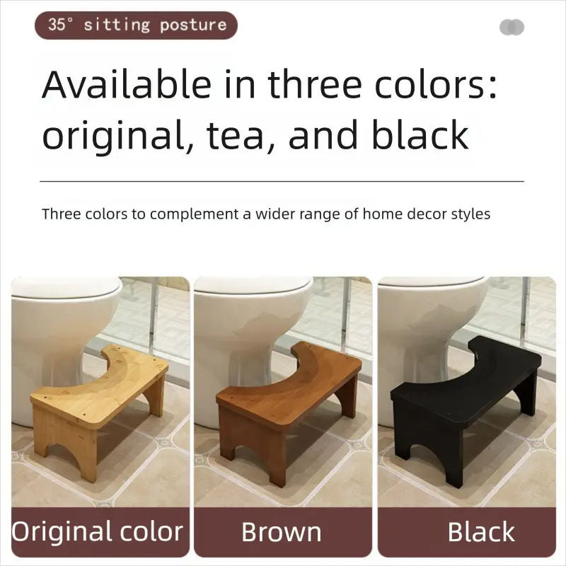 Bamboo Toilet Stool with Height Support Cushion
