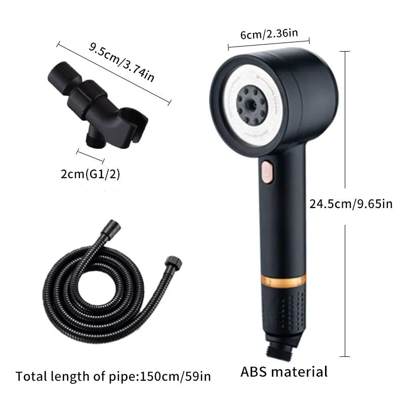 Filtered Handheld Shower Head | High Pressure 4-Mode Spray | Silver