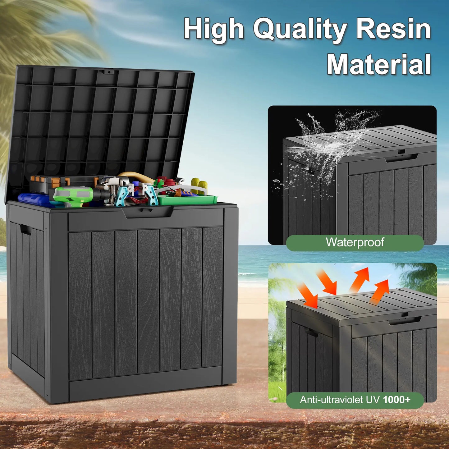 31-Gallon Waterproof Outdoor Storage Box