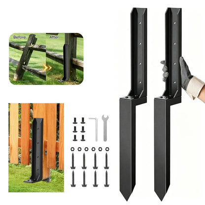 Reinforced Fence Post Repair Kit with Additional Screws and Tools
