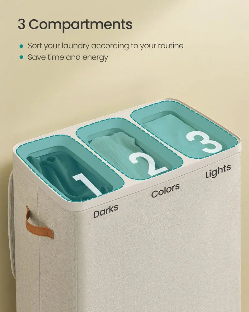 44.9-Gallon Polyester Modern Laundry Basket with Lid and Handles