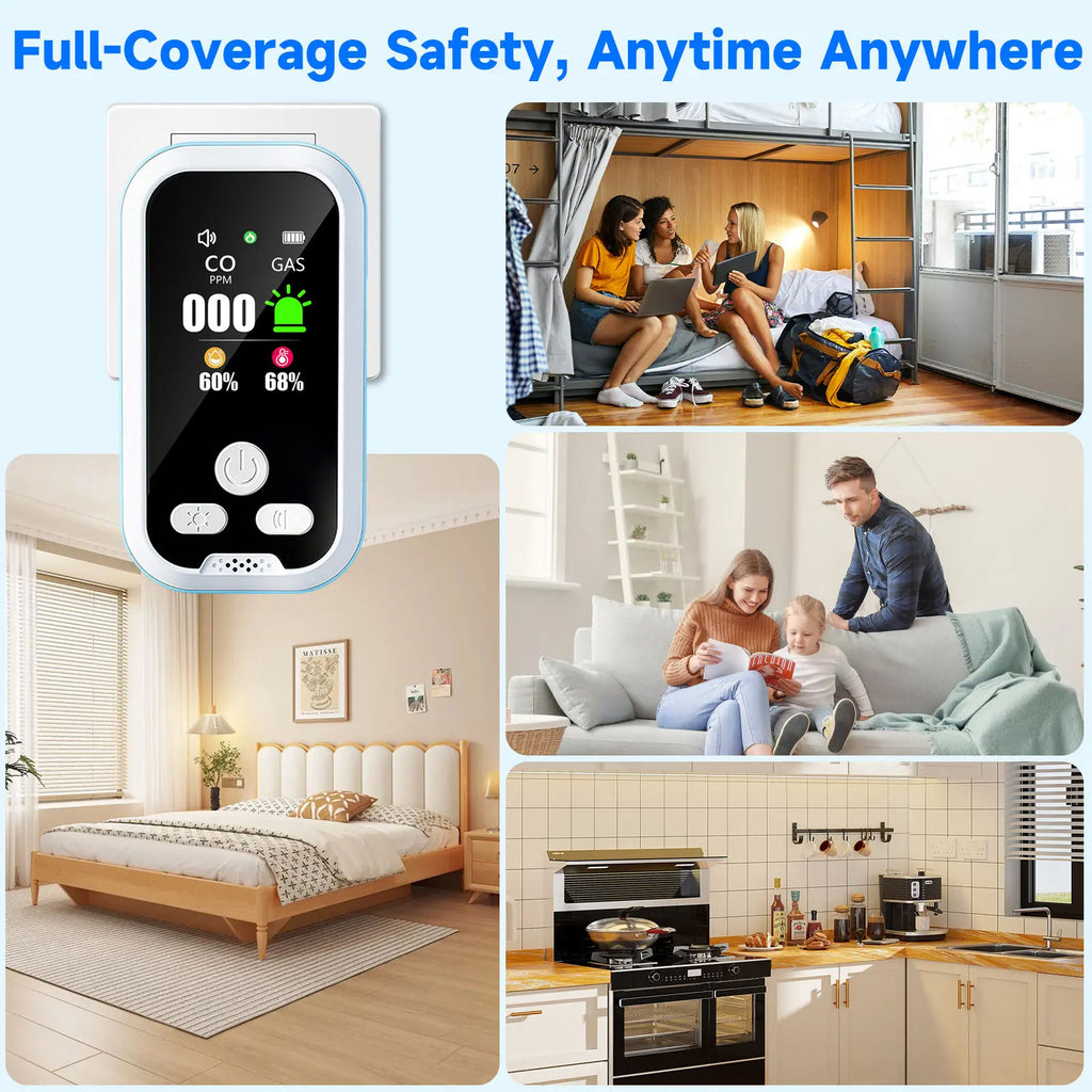 6-in-1 Portable Natural Gas Detector with HD Display