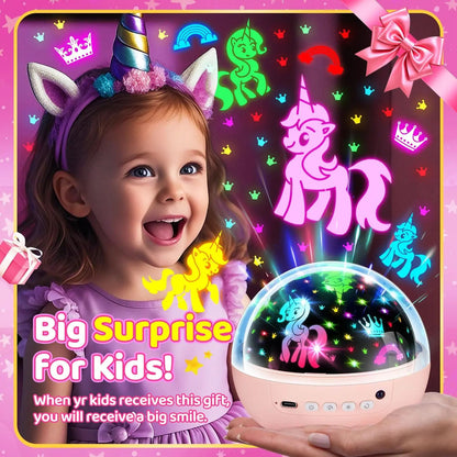 5-in-1 Kids Night Light Projector | 91 Lighting, 3 Films, Remote, Dimmable, 360° Rotation