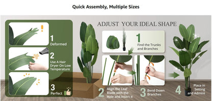 5-Foot Artificial Bird of Paradise Plant with Decorative Pot