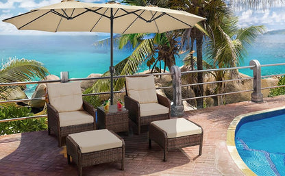 Massive 12-Mode Color-Changing Solar Patio Umbrella with Base Stand