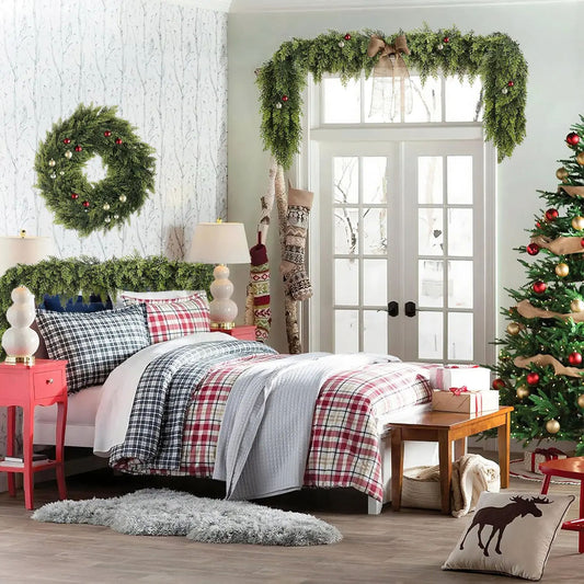 2-Piece 6 ft Artificial Cedar Garland Set | Real Touch Winter Greenery