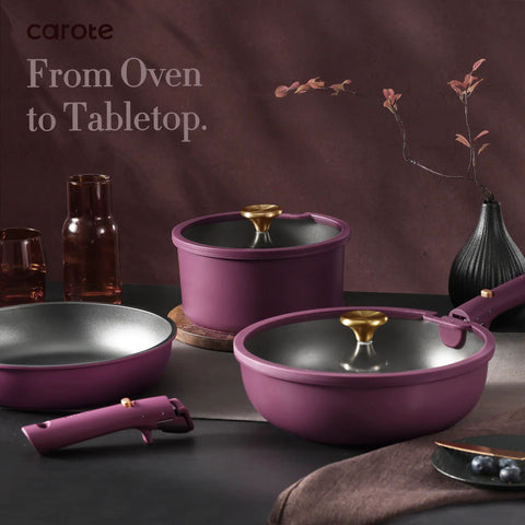 21-Piece Nonstick Cookware Set with Detachable Handles, Induction-Compatible, Dishwasher Safe, RV-Ready